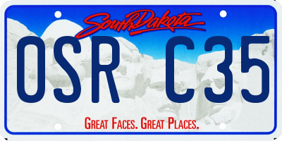 SD license plate 0SRC35