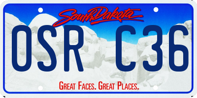 SD license plate 0SRC36