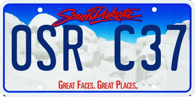 SD license plate 0SRC37
