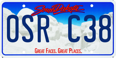 SD license plate 0SRC38