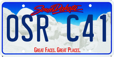 SD license plate 0SRC41