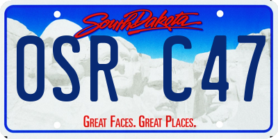SD license plate 0SRC47