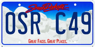 SD license plate 0SRC49