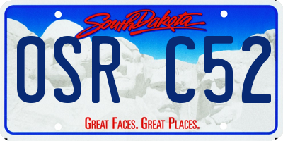 SD license plate 0SRC52