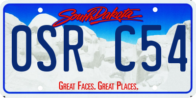 SD license plate 0SRC54