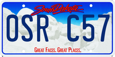 SD license plate 0SRC57