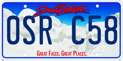 SD license plate 0SRC58