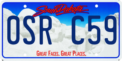 SD license plate 0SRC59