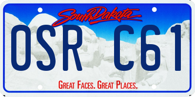 SD license plate 0SRC61