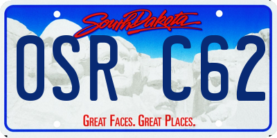SD license plate 0SRC62