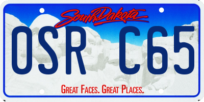 SD license plate 0SRC65
