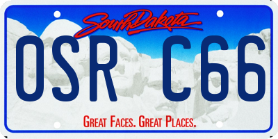 SD license plate 0SRC66