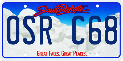 SD license plate 0SRC68