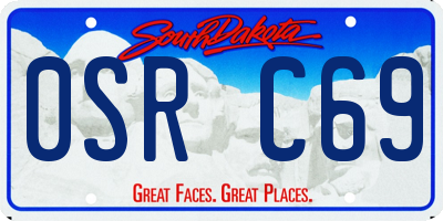 SD license plate 0SRC69