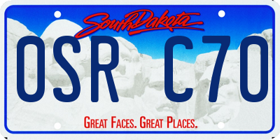 SD license plate 0SRC70