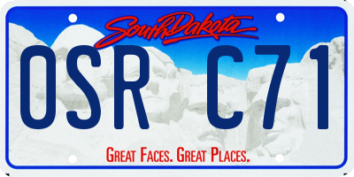 SD license plate 0SRC71