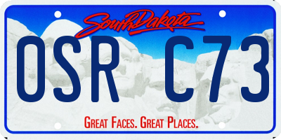 SD license plate 0SRC73
