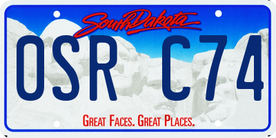 SD license plate 0SRC74