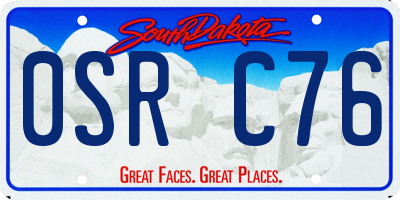 SD license plate 0SRC76