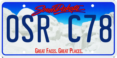 SD license plate 0SRC78