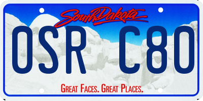 SD license plate 0SRC80
