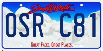 SD license plate 0SRC81