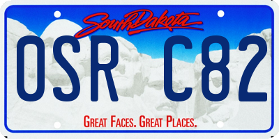 SD license plate 0SRC82