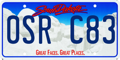 SD license plate 0SRC83