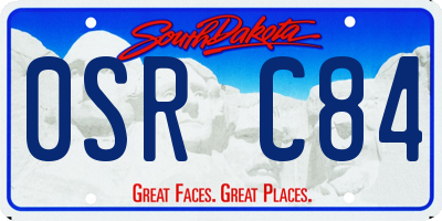 SD license plate 0SRC84