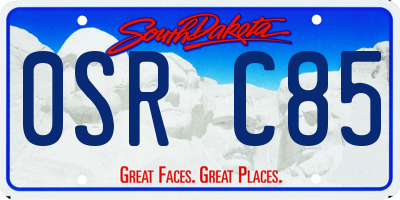 SD license plate 0SRC85