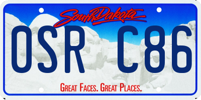 SD license plate 0SRC86