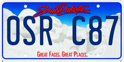 SD license plate 0SRC87