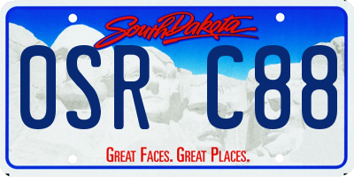 SD license plate 0SRC88