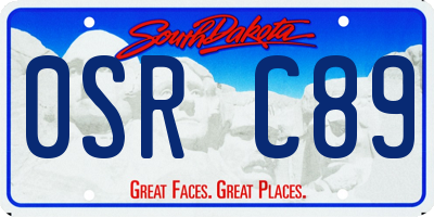 SD license plate 0SRC89