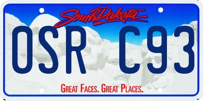 SD license plate 0SRC93