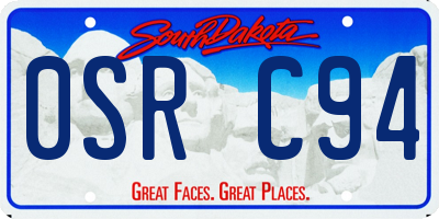 SD license plate 0SRC94