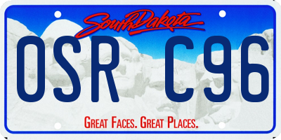 SD license plate 0SRC96
