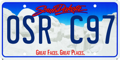 SD license plate 0SRC97