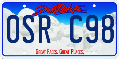 SD license plate 0SRC98
