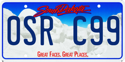 SD license plate 0SRC99