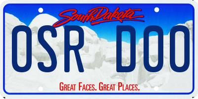 SD license plate 0SRD00