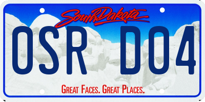 SD license plate 0SRD04