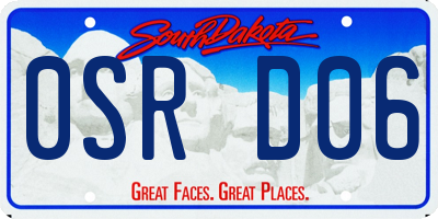 SD license plate 0SRD06