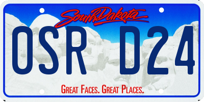 SD license plate 0SRD24