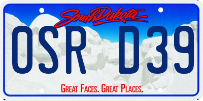 SD license plate 0SRD39