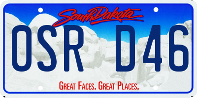 SD license plate 0SRD46