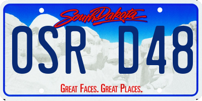 SD license plate 0SRD48