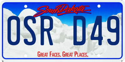 SD license plate 0SRD49