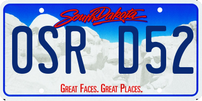 SD license plate 0SRD52