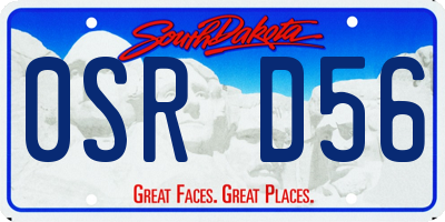 SD license plate 0SRD56